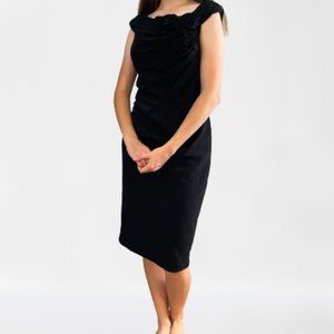 Adrianna Papell Sleek Floral Evening Dress